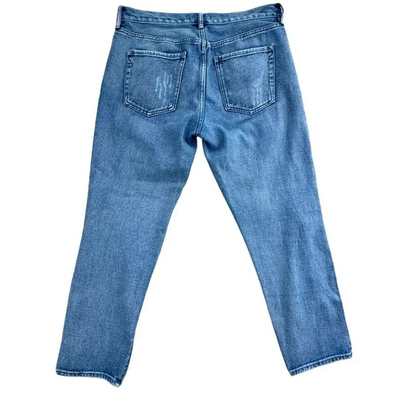 Kendall & Kylie Light Blue Distressed Boyfriend Jeans denim, 3 quarter length - Picture 2 of 9